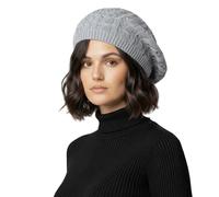 Basic Sense Cotton Crochet Beret for Women - Lightweight Slouchy Beanie for Hair Loss, Thinning & Scalp Sensitivity - Breathable Open Knit French Style Summer Hat, Cable Grey
