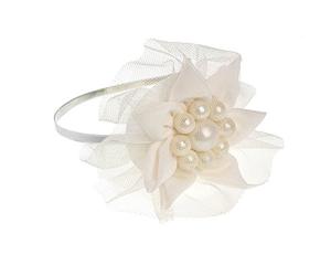 Basic Sense Fascinator Headband for Wedding Guests, Mother of the Bride Flower Alice Band, Off White