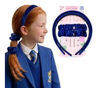 Basic Sense Girls Velvet School Hair Accessories Headband Set, Royal Blue