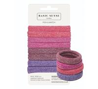 Basic Sense Gym Hair Ties - Unique Soft Jersey Bobbles, Strong Hold Seamless Elastics, Metal-Free for Active Lifestyles, Pink