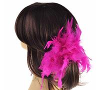 Basic Sense Large Feather Scrunchie, Fuchsia