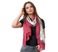 Basic Sense Large Ombre Snakeskin Print Scarf, Soft Lightweight Women’s Oversized Wrap Shawl, Red