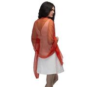 Basic Sense Large Plain Chiffon Shawl Scarf - Vibrant Sheer Accessory for Weddings and Evening Party, Orange