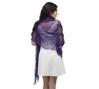 Basic Sense Large Plain Chiffon Shawl Scarf - Vibrant Sheer Accessory for Weddings and Evening Party, Purple