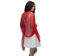 Basic Sense Large Plain Chiffon Shawl Scarf - Vibrant Sheer Accessory for Weddings and Evening Party, Red