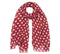 Basic Sense Large Polka Dot Scarf, 180 x 65cm Oversized Neck Wrap | Ten millimetre dots on light woven polyester. 180 x 65cm / 71 x 21in, wide enough to fold over the shoulders.