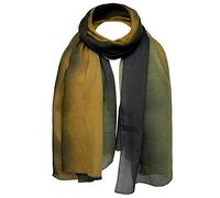 Basic Sense Luxurious Premium Beautiful Super Soft Ombre Colour Lightweight Oversized Shawl Scarf made in South Korea, Green tone