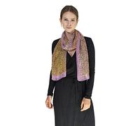 Basic Sense Luxurious Silk Blend Leopard Animal Print Tie Dye Bold Reversable Oblong Neck Scarf, Pink