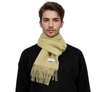 Basic Sense Mens & Womens Scarf, Plain Soft 100% Wool for Winter Commutes | 190 x 32cm of Mongolian 100% wool, a hand-tied fringe and one plain block colour, for women and men who feel the cold