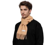 Basic Sense Mens & Womens Scarf, Plain Soft 100% Wool for Winter Commutes | 190 x 32cm of Mongolian 100% wool, a hand-tied fringe and one plain block colour, for women and men who feel the cold