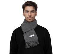Basic Sense Mens & Womens Scarf, Plain Soft 100% Wool for Winter Commutes | 190 x 32cm of Mongolian 100% wool, a hand-tied fringe and one plain block colour, for women and men who feel the cold