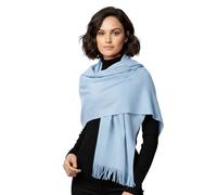 Basic Sense Pashmina Shawl Wrap for Women, Large Oversized Cashmere Feel Scarf for Weddings & Winter, Sky Blue