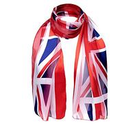 Basic Sense Patriotic UK Union Jack Flag Satin Silky Scarf Sport National Event Accessory