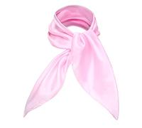 Basic Sense Plain 100% Genuine Mulberry Silk Small Square Scarf, 55 x 55cm (21.5 x 21.5 inches), Baby Pink