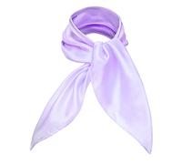 Basic Sense Plain 100% Genuine Mulberry Silk Small Square Scarf, 55 x 55cm (21.5 x 21.5 inches), Lilac