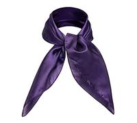 Basic Sense Plain 100% Genuine Mulberry Silk Small Square Scarf, 55 x 55cm (21.5 x 21.5 inches), Purple