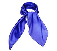 Basic Sense Plain 100% Genuine Mulberry Silk Small Square Scarf, 55 x 55cm (21.5 x 21.5 inches), Royal Blue