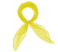 Basic Sense Plain Soft and delicate Chiffon Feel Head and Neck Scarf, Lemon Yellow