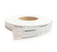 Basic Sense Safety Suffocation Warning Stickers for Plastic Polythene Bags, Ultra Strong Adhesive, 2000 Labels