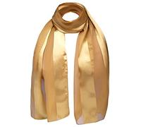 Basic Sense Satin Neck Scarf for Women Long Lightweight Chiffon | 34 x 148cm / 13.5 x 58.5in oblong satin stripe chiffon, glossy drape, 34 shades to layer with any outfit
