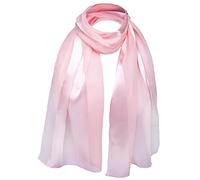 Basic Sense Satin Neck Scarf for Women Long Lightweight Chiffon | 34 x 148cm / 13.5 x 58.5in oblong satin stripe chiffon, glossy drape, 34 shades to layer with any outfit