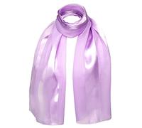 Basic Sense Satin Neck Scarf for Women Long Lightweight Chiffon | 34 x 148cm / 13.5 x 58.5in oblong satin stripe chiffon, glossy drape, 34 shades to layer with any outfit