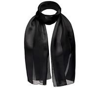 Basic Sense Satin Neck Scarf for Women Long Lightweight Chiffon | 34 x 148cm / 13.5 x 58.5in oblong satin stripe chiffon, glossy drape, 34 shades to layer with any outfit