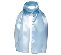 Basic Sense Satin Neck Scarf for Women Long Lightweight Chiffon | 34 x 148cm / 13.5 x 58.5in oblong satin stripe chiffon, glossy drape, 34 shades to layer with any outfit