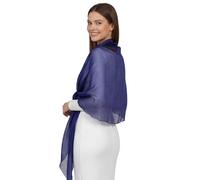 Basic Sense Shiny Shimmer Shawl and Wrap for Evening Dresses - Extra Large 100" Scalloped Bridal Shawl, Iridescent Sparkle Scarf for Weddings, Prom, and Formal Events