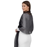Basic Sense Shiny Shimmer Shawl and Wrap for Evening Dresses - Extra Large 100" Scalloped Bridal Shawl, Iridescent Sparkle Scarf for Weddings, Prom, and Formal Events