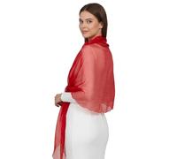 Basic Sense Shiny Shimmer Shawl and Wrap for Evening Dresses - Extra Large 100" Scalloped Bridal Shawl, Iridescent Sparkle Scarf for Weddings, Prom, and Formal Events