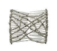 Basic Sense Silver Seed Bead Magic Combs, Hair Slides for Women | Small round beads only - the lightest we make, in Silver, on a 10cm (4in) stretchy double comb