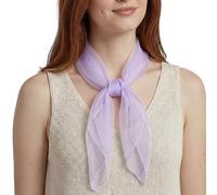 Basic Sense Square Scarf - Embossed Organza-Feel Sheer Necktie - 1950s 60s Retro Style Lightweight Headwrap for Women & Groups - 24 x 24 inches, Lilac