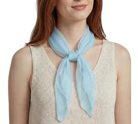 Basic Sense Square Scarf - Embossed Organza-Feel Sheer Necktie - 1950s 60s Retro Style Lightweight Headwrap for Women & Groups - 24 x 24 inches, Sky Blue