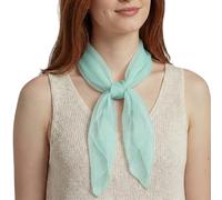 Basic Sense Square Scarf - Embossed Organza-Feel Sheer Necktie - 1950s 60s Retro Style Lightweight Headwrap for Women & Groups - 24 x 24 inches, Mint