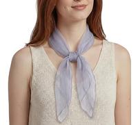 Basic Sense Square Scarf - Embossed Organza-Feel Sheer Necktie - 1950s 60s Retro Style Lightweight Headwrap for Women & Groups - 24 x 24 inches, Grey