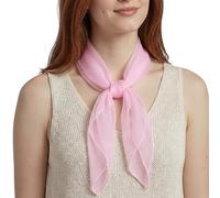 Basic Sense Square Scarf - Embossed Organza-Feel Sheer Necktie - 1950s 60s Retro Style Lightweight Headwrap for Women & Groups - 24 x 24 inches, Baby Pink