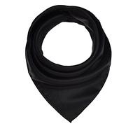 Basic Sense Super Soft Classic 50s 60s Plain Solid Satin Silk Feeling Square Scarf, 20 x 20 inches(50 X 50 cm), Black
