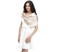 Basic Sense Super Soft Classic Plain Solid Satin Silk Feeling Square Scarf, 35 x 35 inches(90 X 90 cm), Champagne Gold