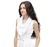 Basic Sense Super Soft Classic Plain Solid Satin Silk Feeling Square Scarf, 35 x 35 inches(90 X 90 cm), White