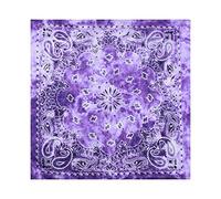 Basic Sense Tie Dye Paisley Bandana, 100% Cotton Bandanna Biker Novelty Headwear Scarf Handkerchief Cowboy, Purple