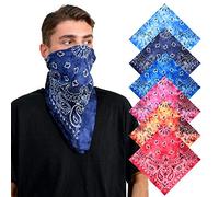 Basic Sense Tie Dye Paisley Bandana, 100% Cotton Bandanna Biker Novelty Headwear Scarf Handkerchief Cowboy, 6pcs Combo A