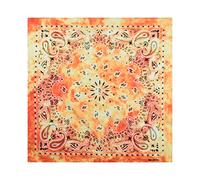 Basic Sense Tie Dye Paisley Bandana, 100% Cotton Bandanna Biker Novelty Headwear Scarf Handkerchief Cowboy, Orange