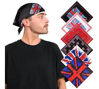 Basic Sense Union Jack Flag 100% Cotton Bandana, 6PCS UK COMBO