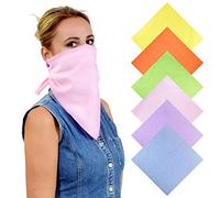Basic Sense Unisex Men Woman Plain Solid Colour 100% Cotton Bandana Head Neck Wrist Handwrap, Wristband, Scarf, 55 x 55cm (22” x 22”) (6PCS Pastel Tone)