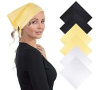 Basic Sense Unisex Men Woman Plain Solid Colour 100% Cotton Bandana Head Neck Wrist Handwrap, Wristband, Scarf, 55 x 55cm (22” x 22”) (6PCS Black & White Combo)