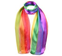 Basic Sense Vibrant Rainbow Stripe Satin Scarf: Lightweight LGBTQ Parade & Celebrations Accessory