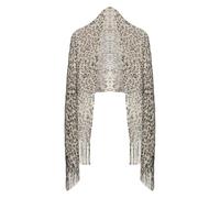 Basic Sense Women's Metallic Net Shawl | Sparkling Evening Scarf | Elegant Wedding Wrap & Cover-Up for Formal Dresses, Leopard Brown