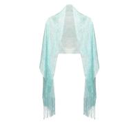 Basic Sense Women's Metallic Net Shawl | Sparkling Evening Scarf | Elegant Wedding Wrap & Cover-Up for Formal Dresses, Mint