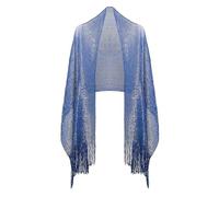 Basic Sense Women's Metallic Net Shawl | Sparkling Evening Scarf | Elegant Wedding Wrap & Cover-Up for Formal Dresses, Royal Blue